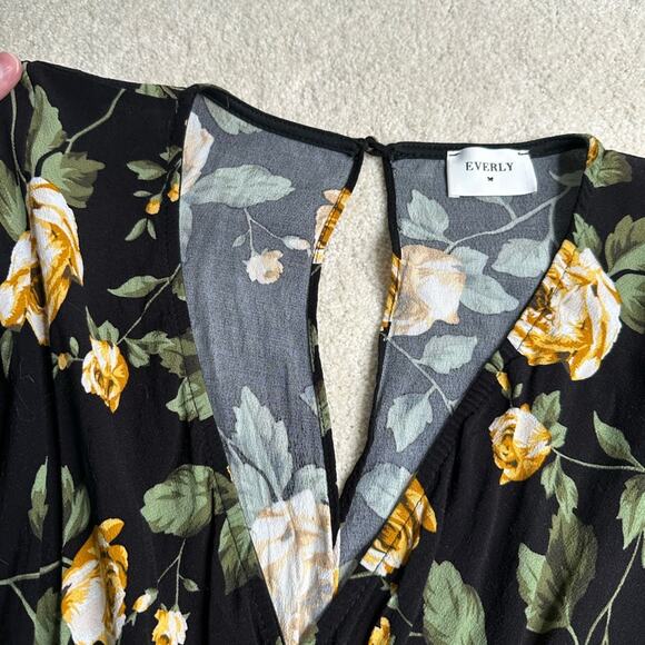 Everly Black and Yellow Rose Romper - Picture 7 of 7